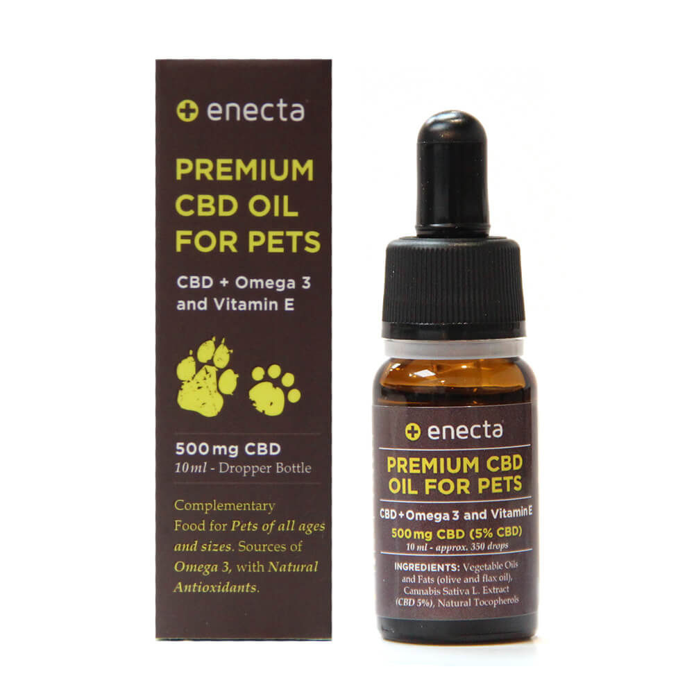 Enecta 5% 500mg CBD Oil for Pets with Omega 3 and Vitamin E (10ml)